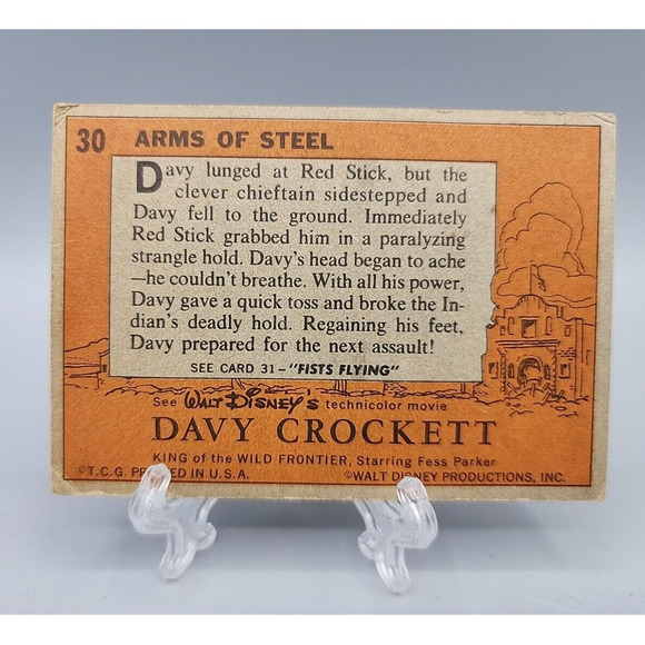 1956 Topps Davy Crockett Arms of Steel Disney Classic Trading Card #30 - Picture 2 of 6